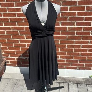 Black haltered dress- stretchy